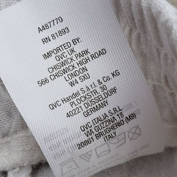 Susan Graver linen blend white pants size small high waist loose casual comfy - Picture 6 of 11